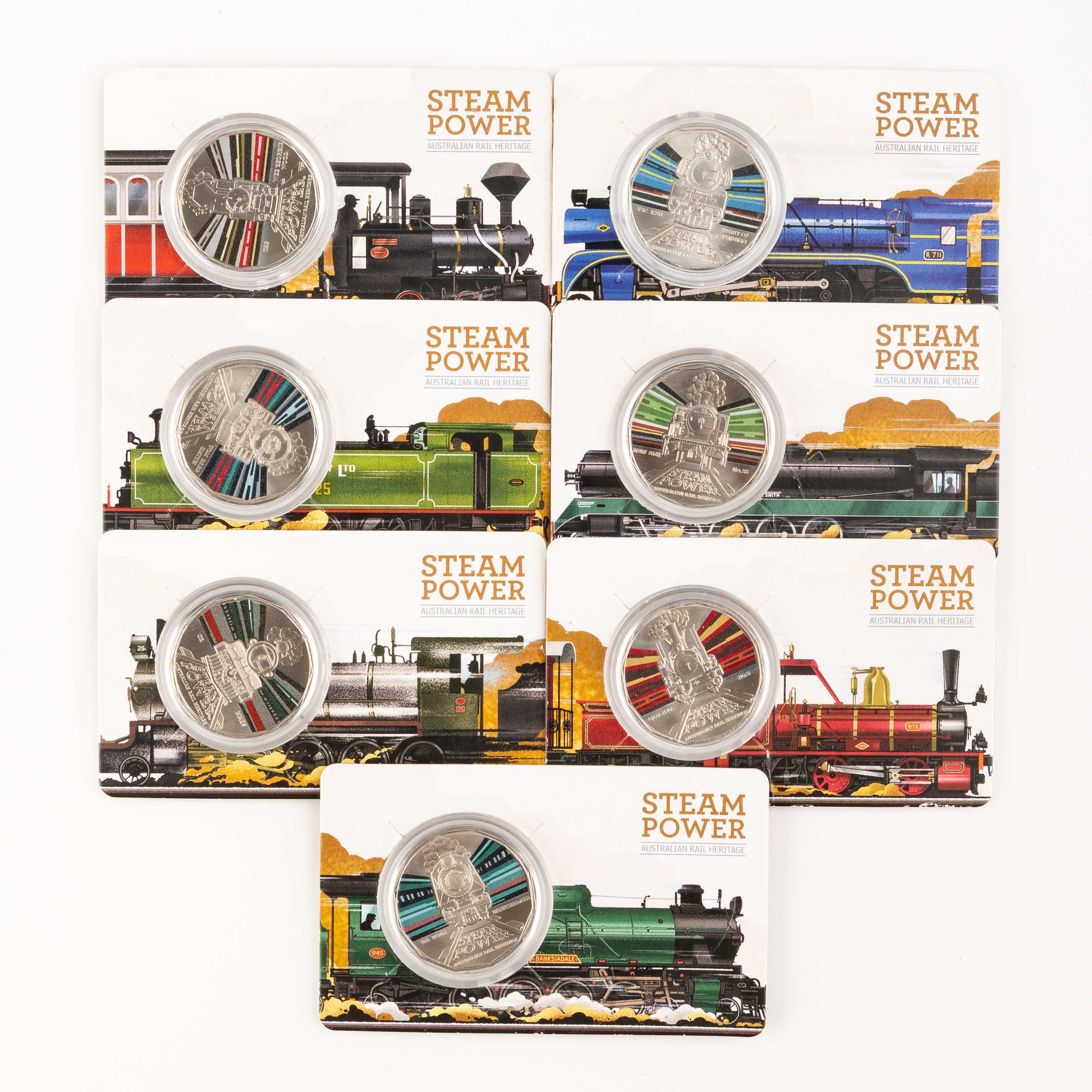 Elizabeth II, RAM - Steam Power, Australian Rail Heritage, Fifty Cents, 2022, UNC