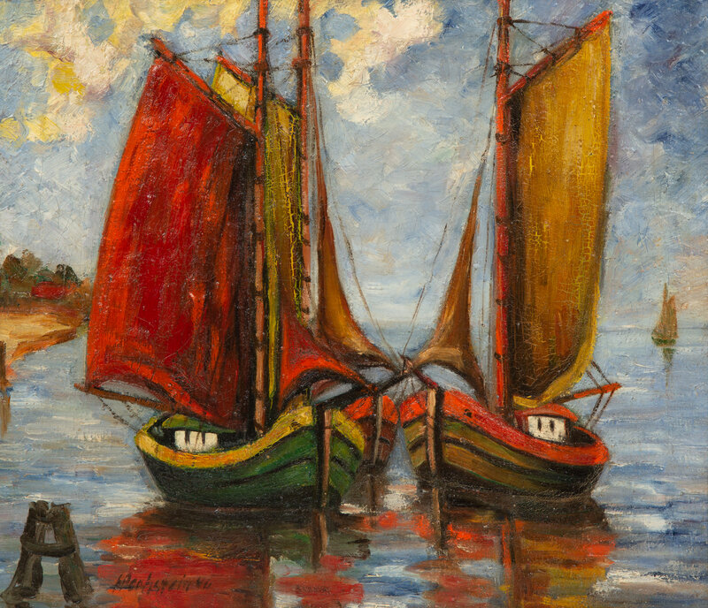 Heinrich Pechstein
(German, 1902-1965)
Fishing Boats, 1946