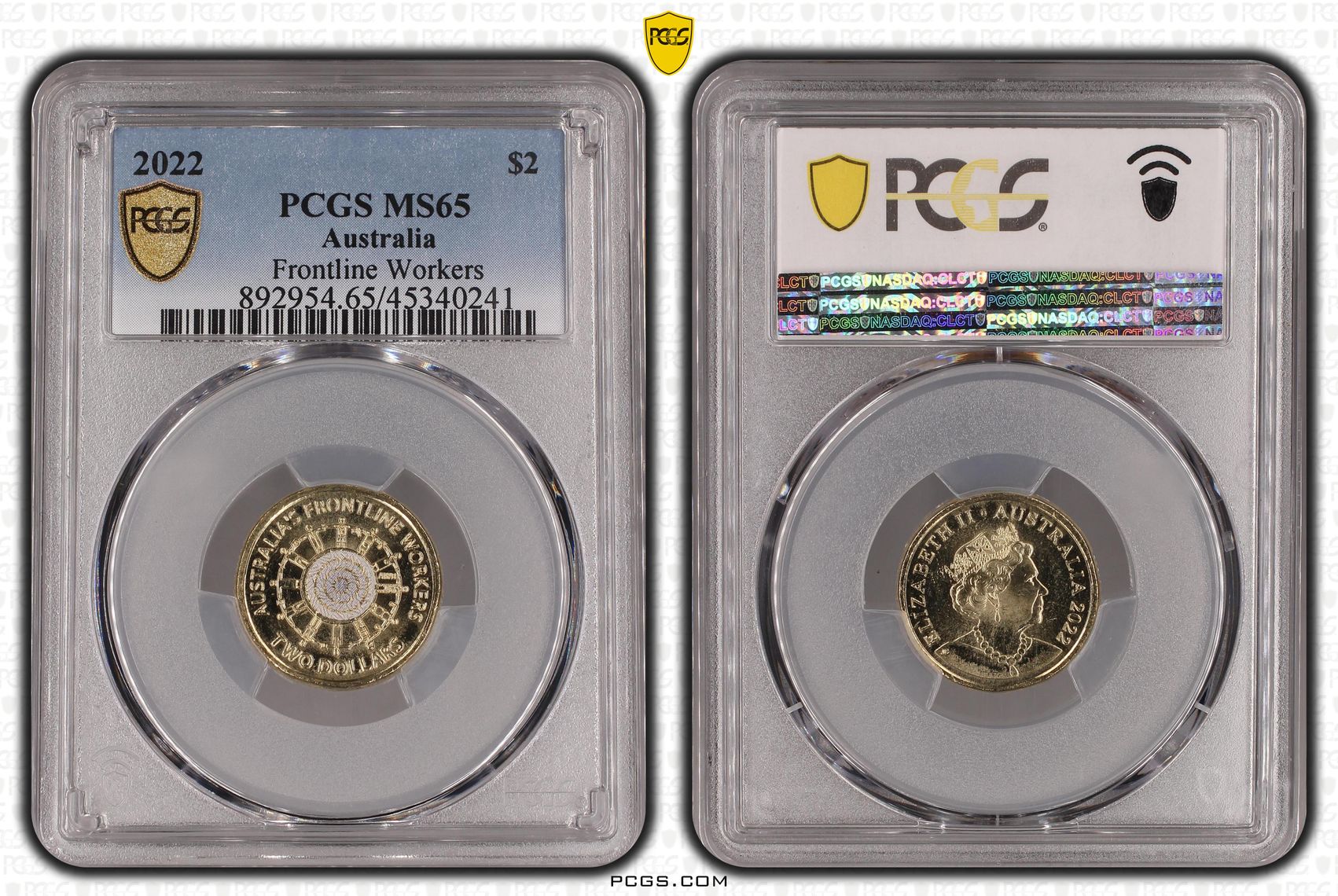 2022 Australia Two Dollar, $2 Frontline Workers PCGS - MS65 -241