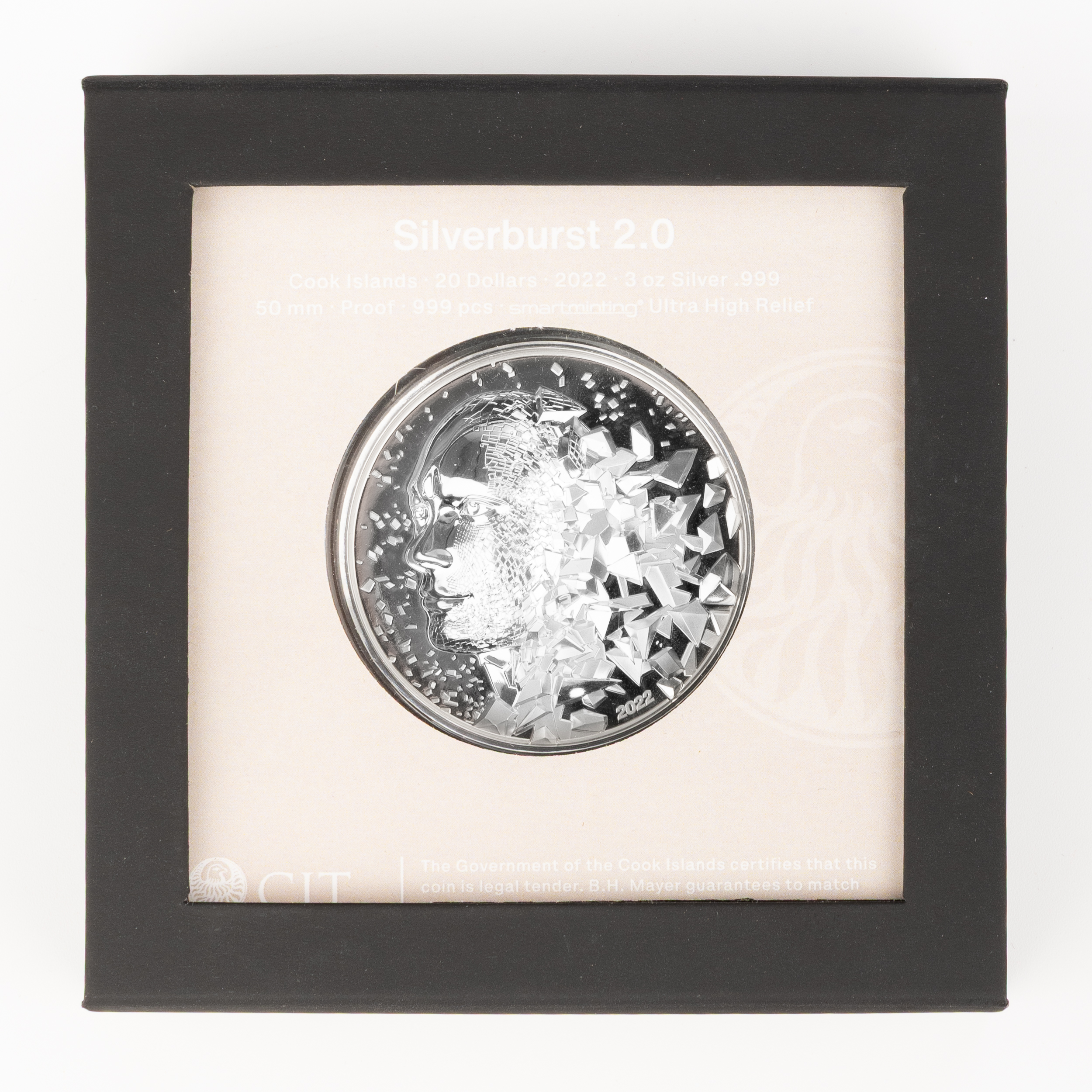 Cook Islands, CIT - Silverburst 2.0, Twenty Dollars, 2022, FDC