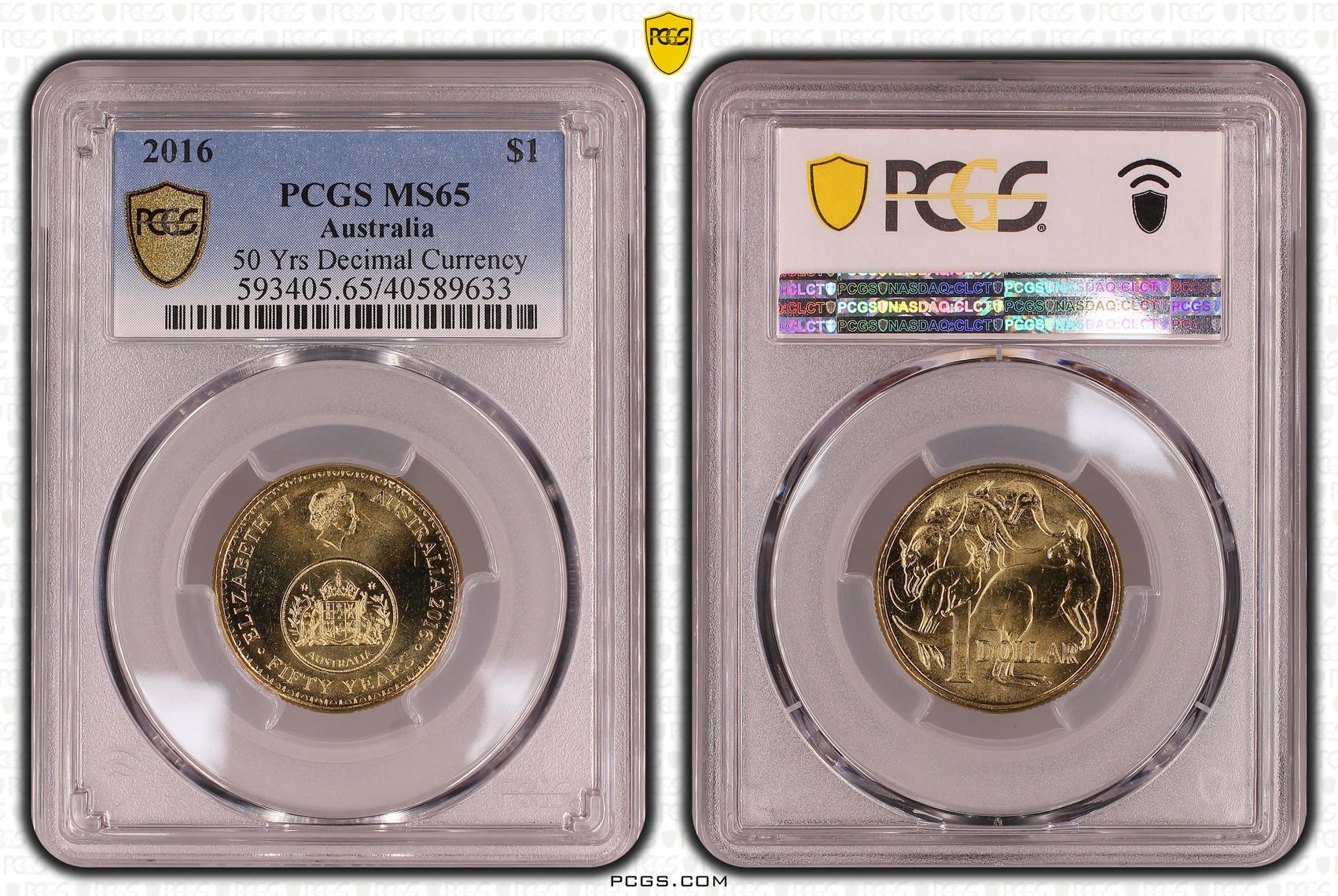 50 Yrs Decimal Currency, One Dollar, 2016, PCGS MS 65