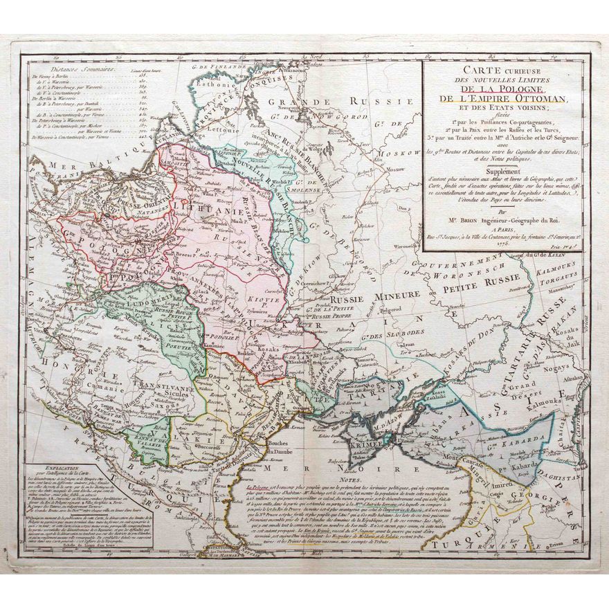 Louis Brion de la Tour | Carte curieuse des nouvelles limites de la Pologne