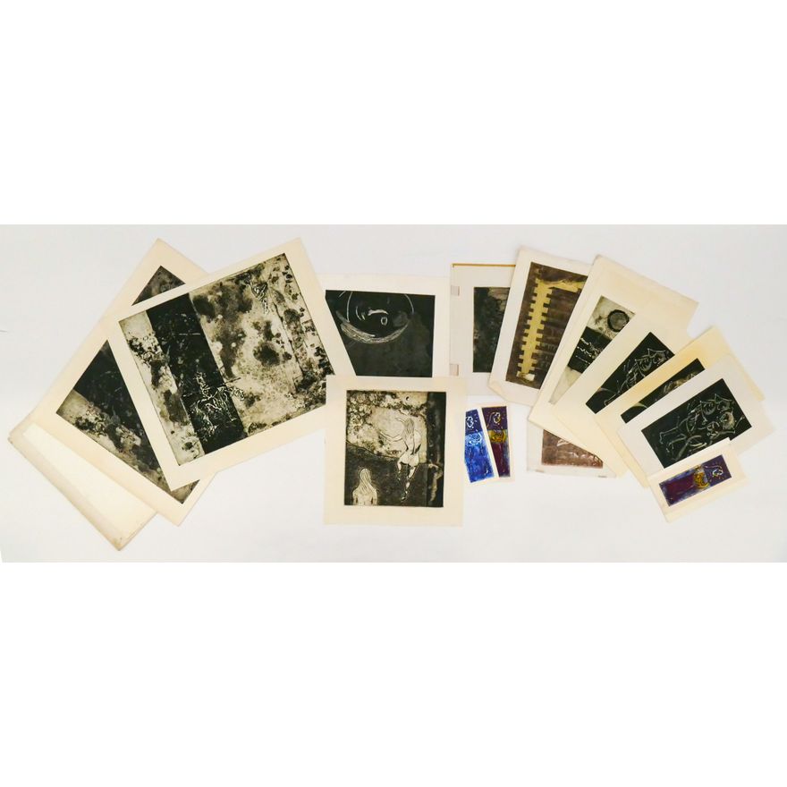 18pc Porter Lewis Abstract Signed Etchings & Lithographs Loose