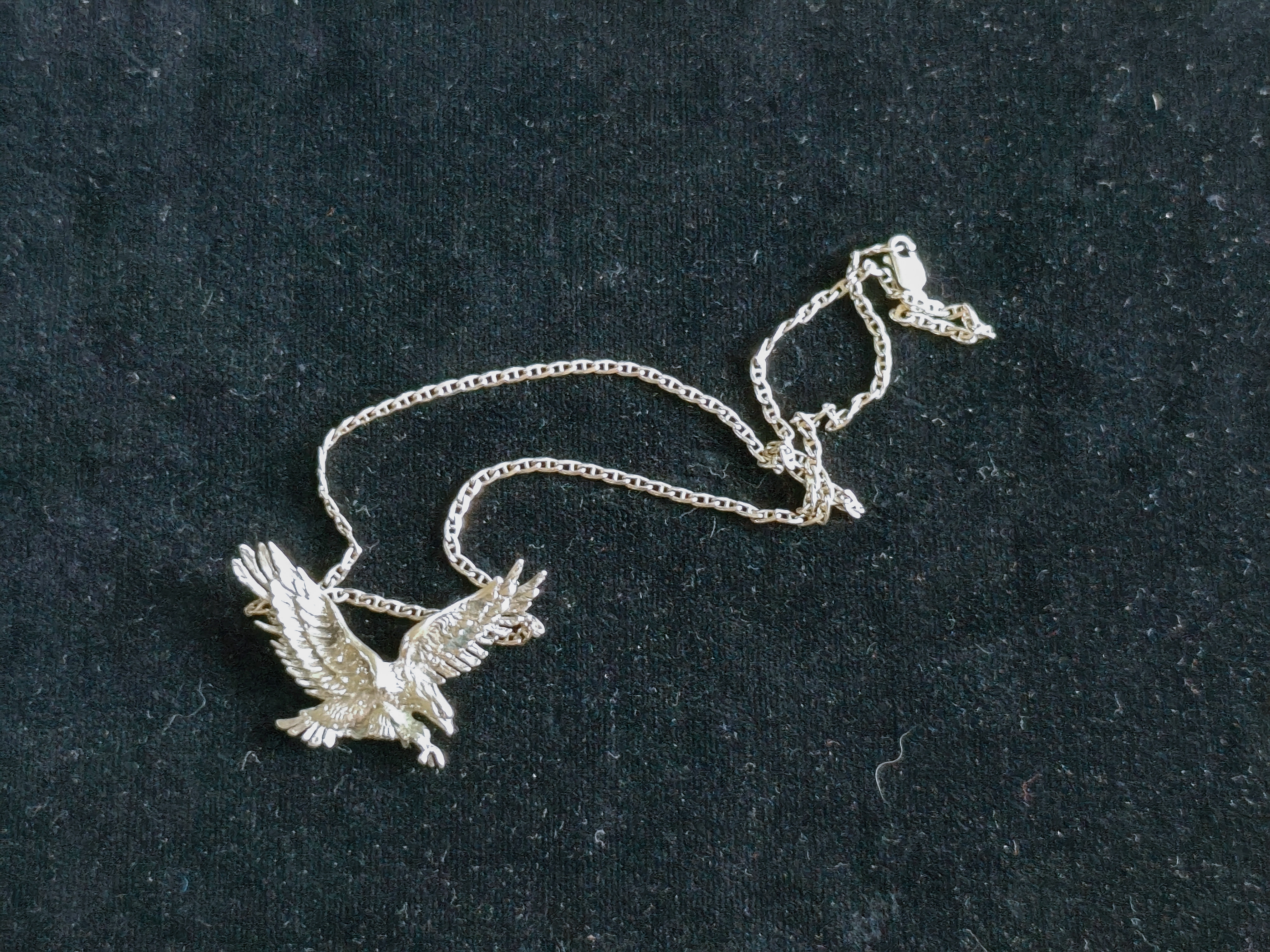 Sterling Silver Eagle Pendant and Chain — NZ auction result