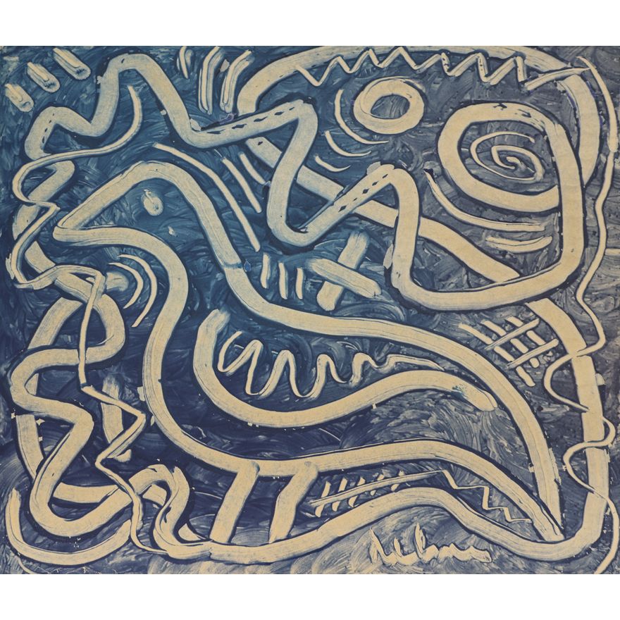 Helmi Juvonen ''Blue Bird'' 1952 Tempera