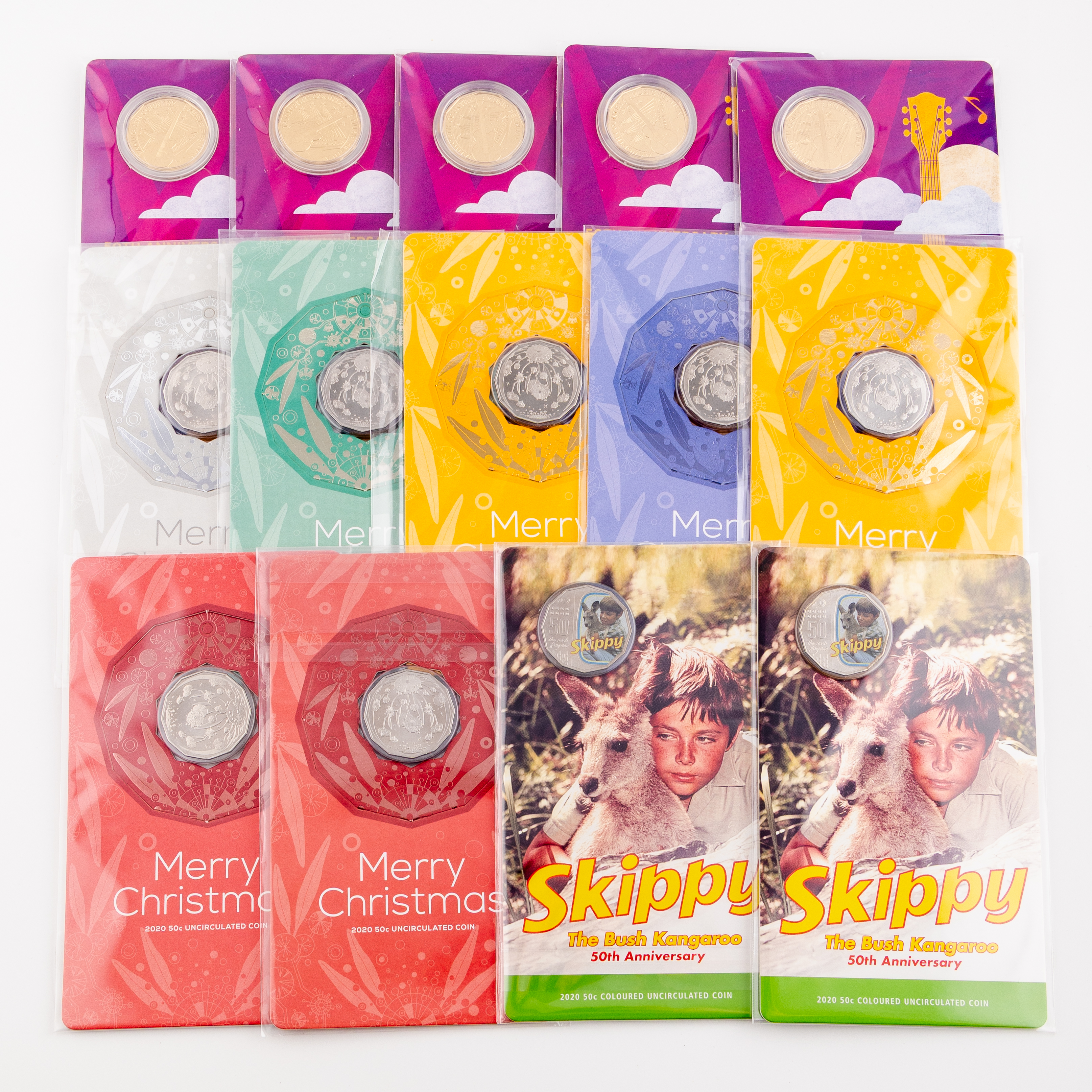 Elizabeth II, RAM - Skippy, Merry Christmas & Tamworth, Fifty Cents, 2020 - 2022, UNC