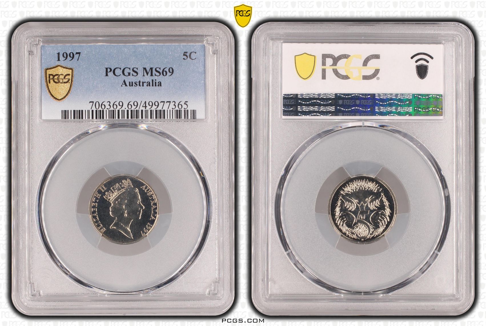 , Five Cent, 1997, PCGS MS69