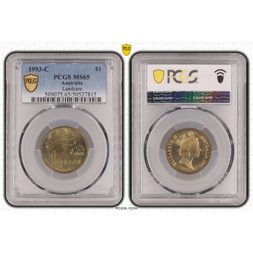 Landcare, One Dollar, 1993-C, PCGS MS65