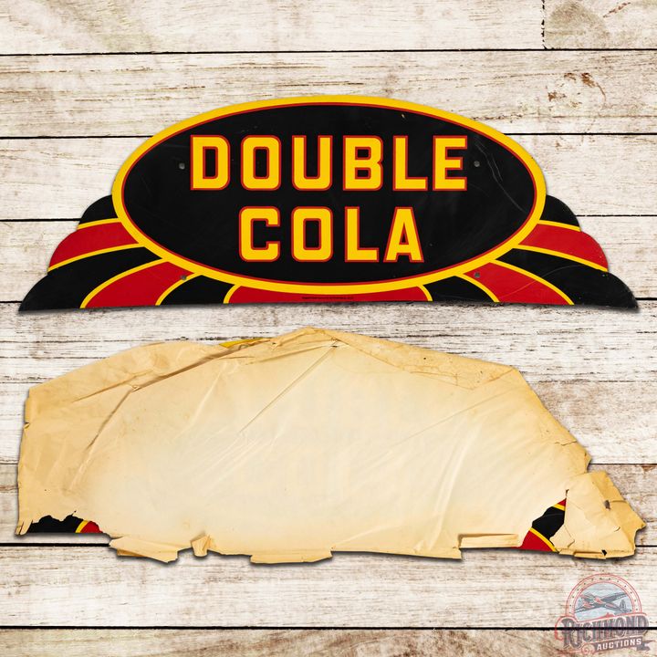 NOS Double Cola Die Cut SST Sign w/ Original Paper