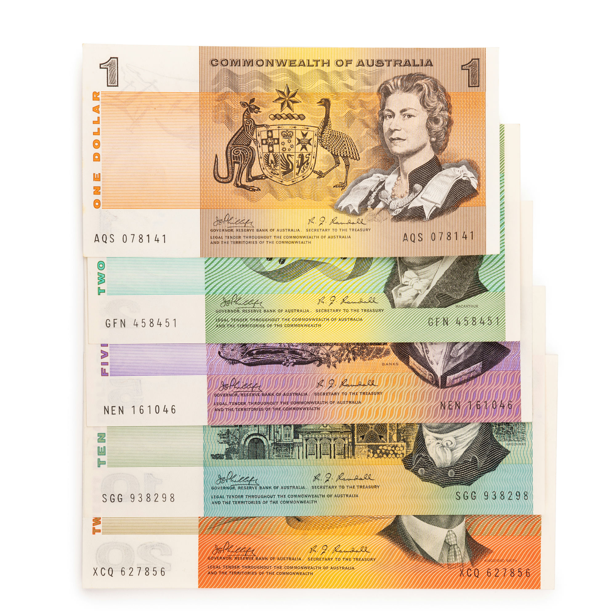 Phillips/Randall, One Dollar - Twenty Dollars, 1968 - 1969, aUNC - UNC