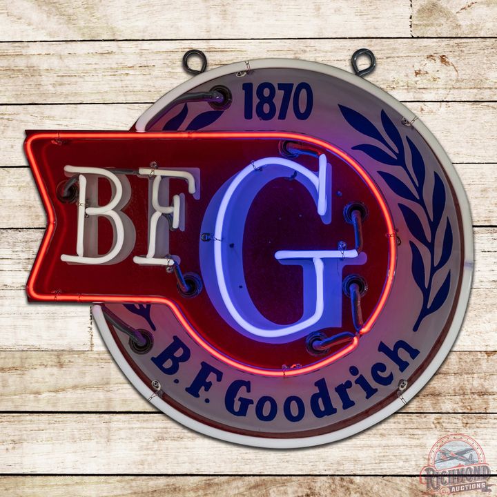 BF Goodrich Tires Die Cut Single Sided Porcelain Neon Sign