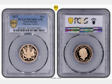 2022 PLATINUM JUBILEE PROOF GOLD SOVEREIGN PR70 DCAM TOP POP!