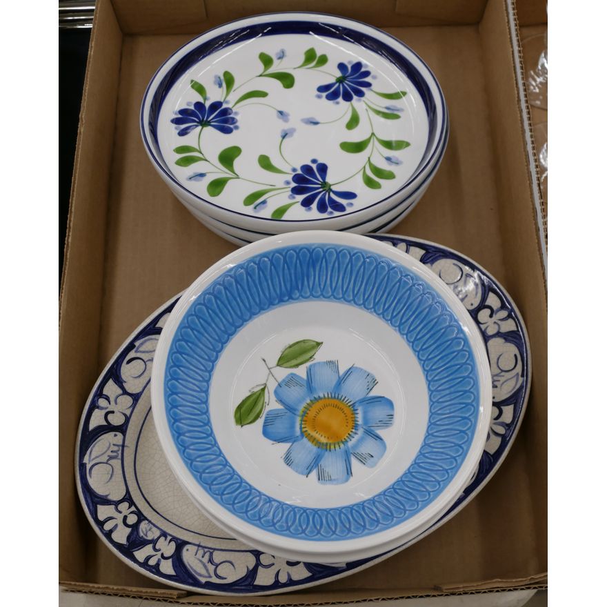 Box Dansk Plates & Ironstone Ware Etc.
