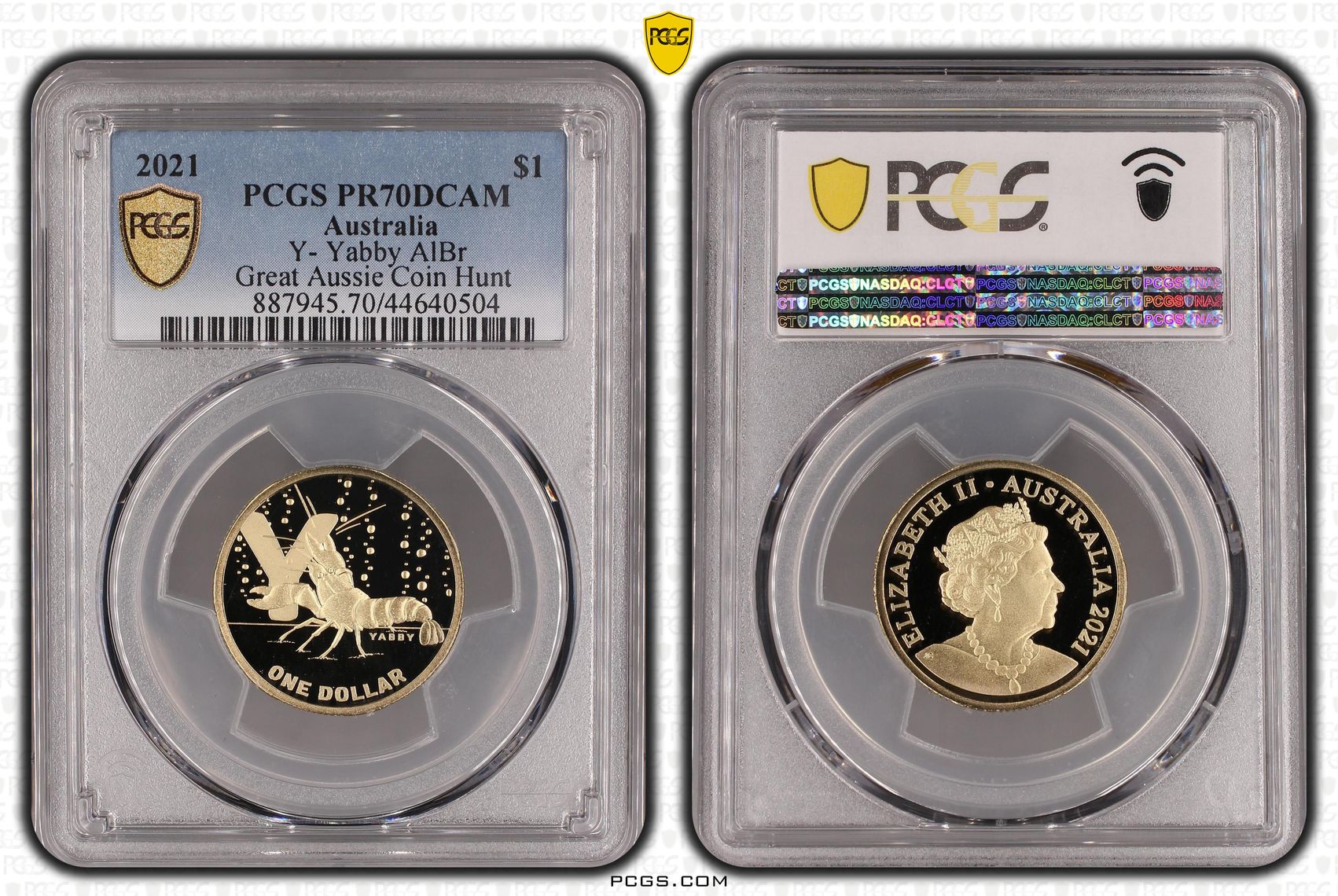 2021 Australia One Dollar, $1 Y- Yabby AlBr PCGS - PR70DCAM POP 11/0 -504