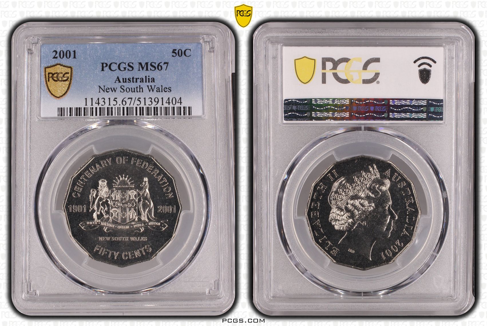 New South Wales, Fifty Cent, 2001, PCGS MS67