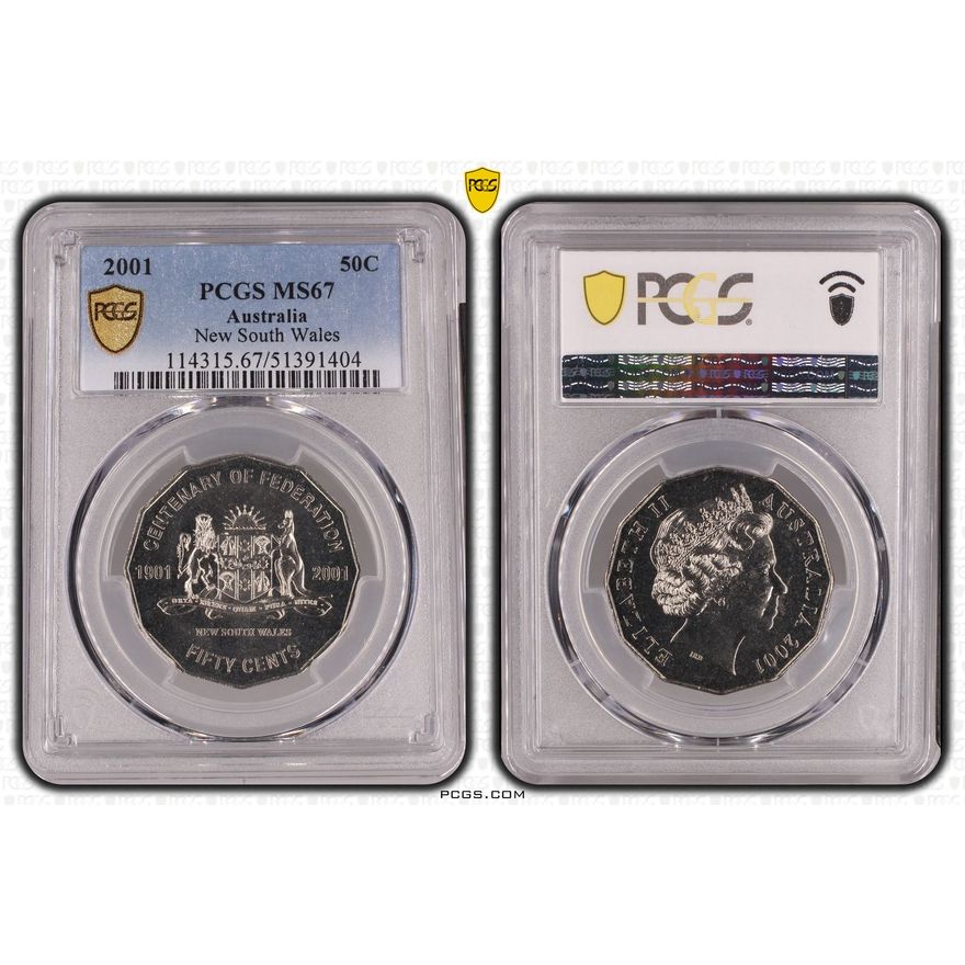 New South Wales, Fifty Cent, 2001, PCGS MS67