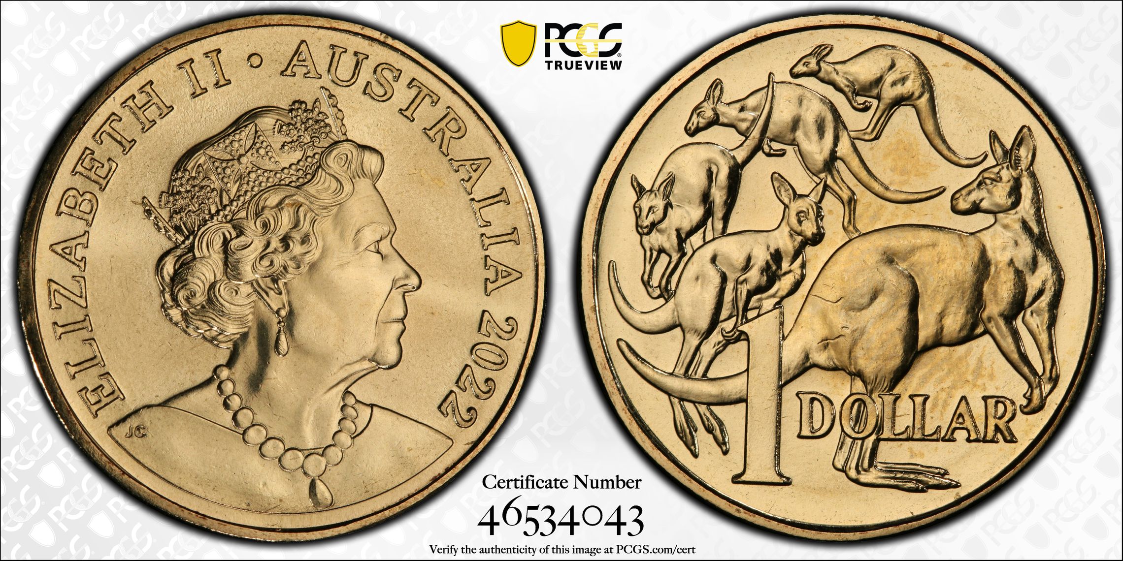 Elizabeth II, One Dollar, 2022, PCGS MS68