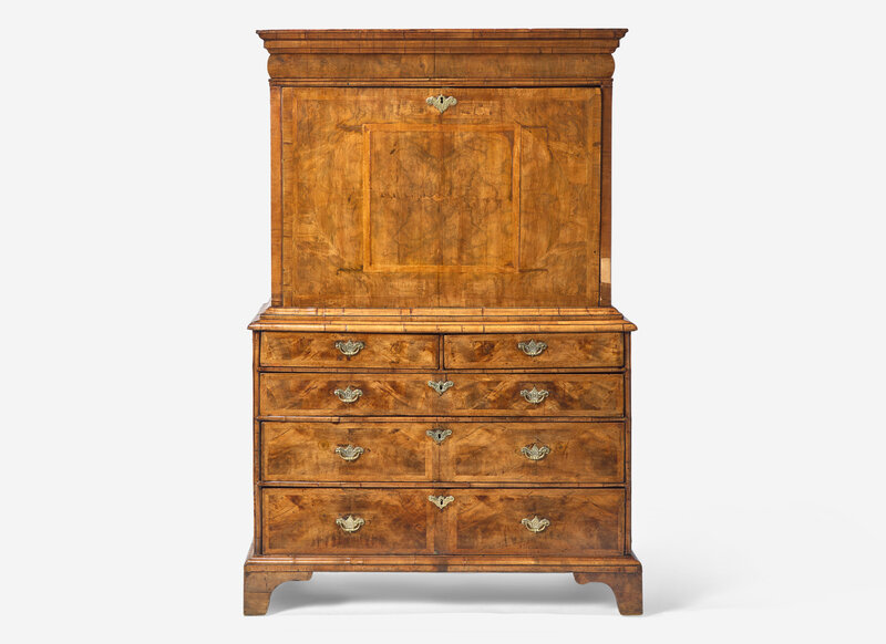 A George I Walnut Bureau Cabinet