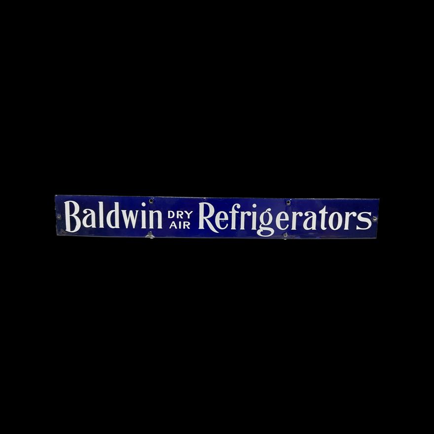 Baldwin Dry Air Refrigerators Porcelain Sign