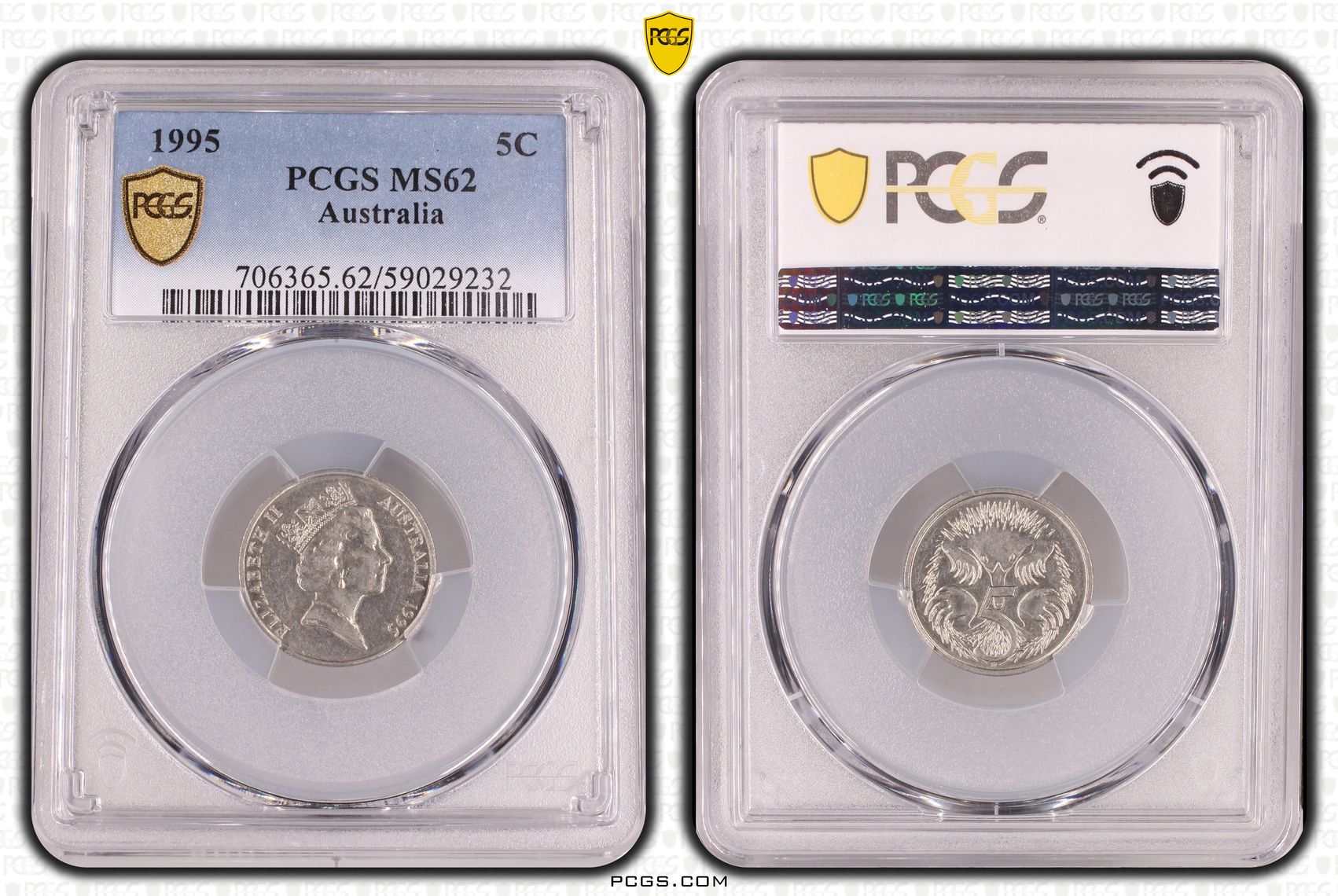 Five Cent, 1995, PCGS MS62