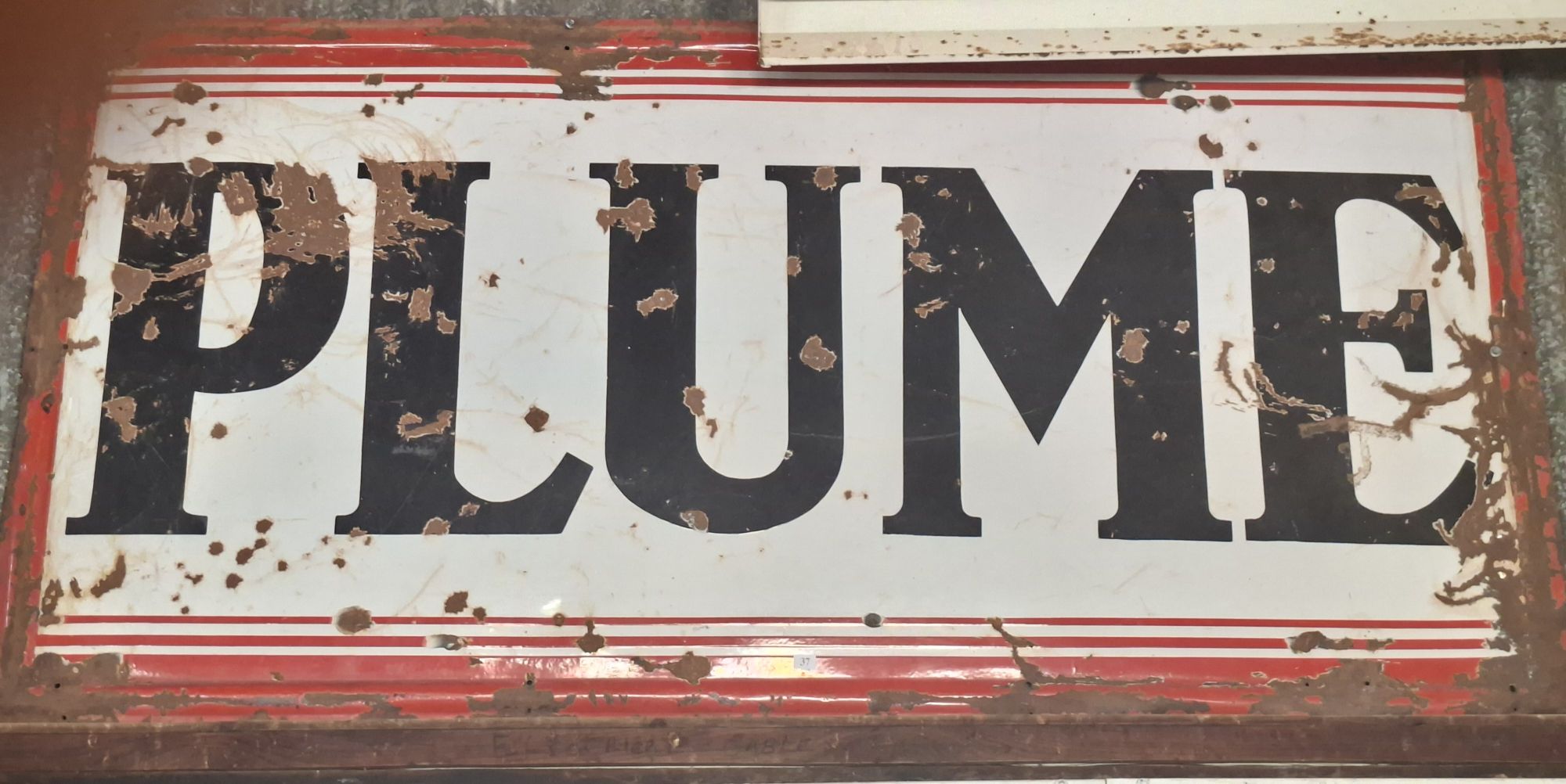 Large Vintage Plume Sign