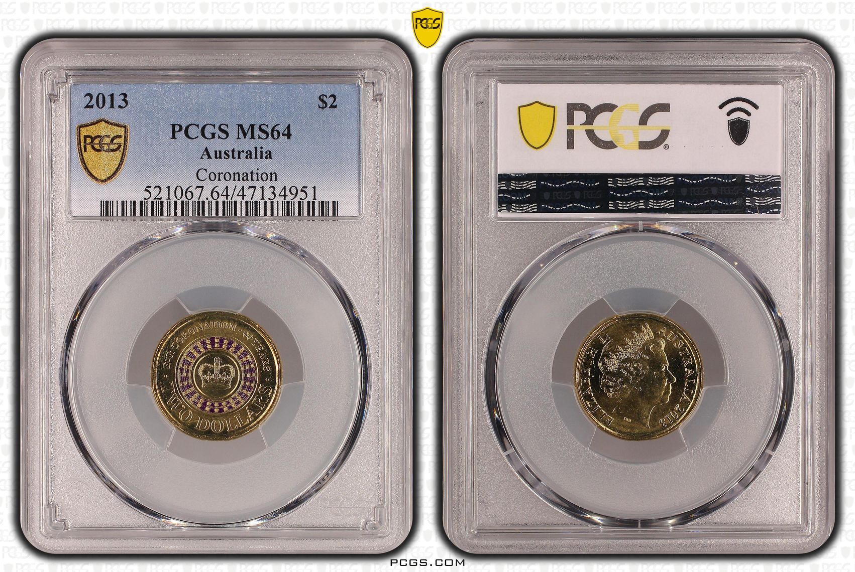 Coronation Colorized , Two Dollar, 2013, PCGS MS64