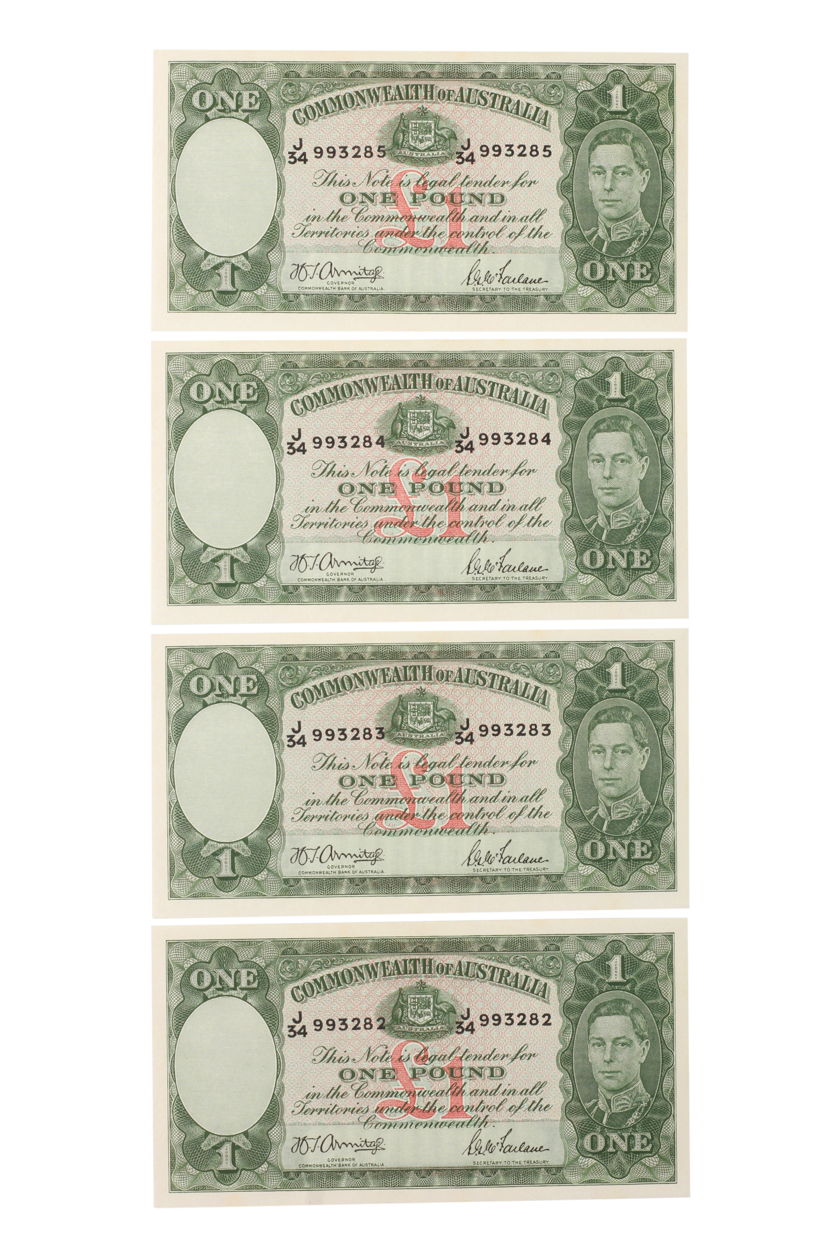 1890. · Armitage/McFarlane, One Pound,  1942, UNC