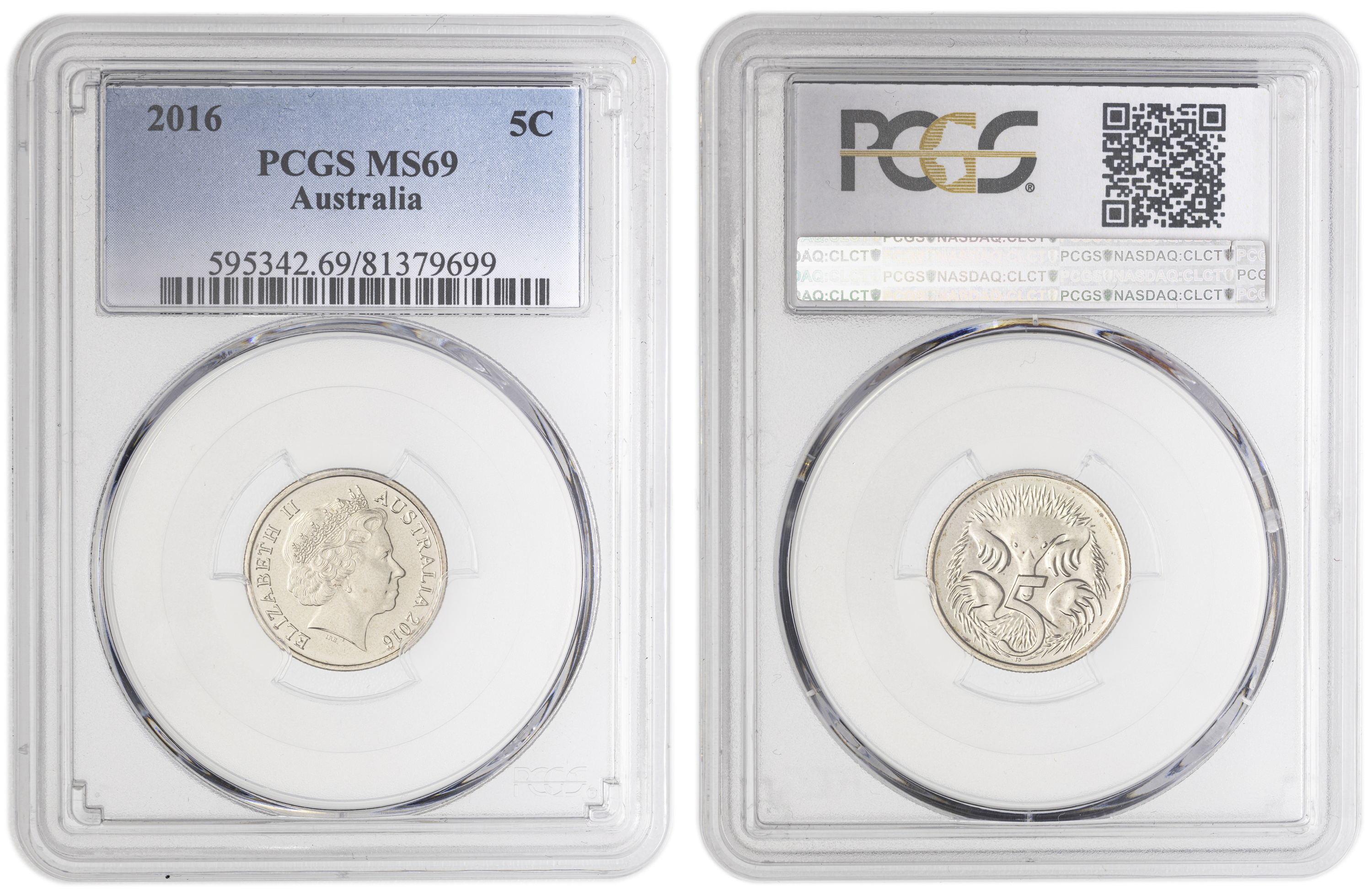 POP 9/0, Five Cent, 2016, PCGS MS69