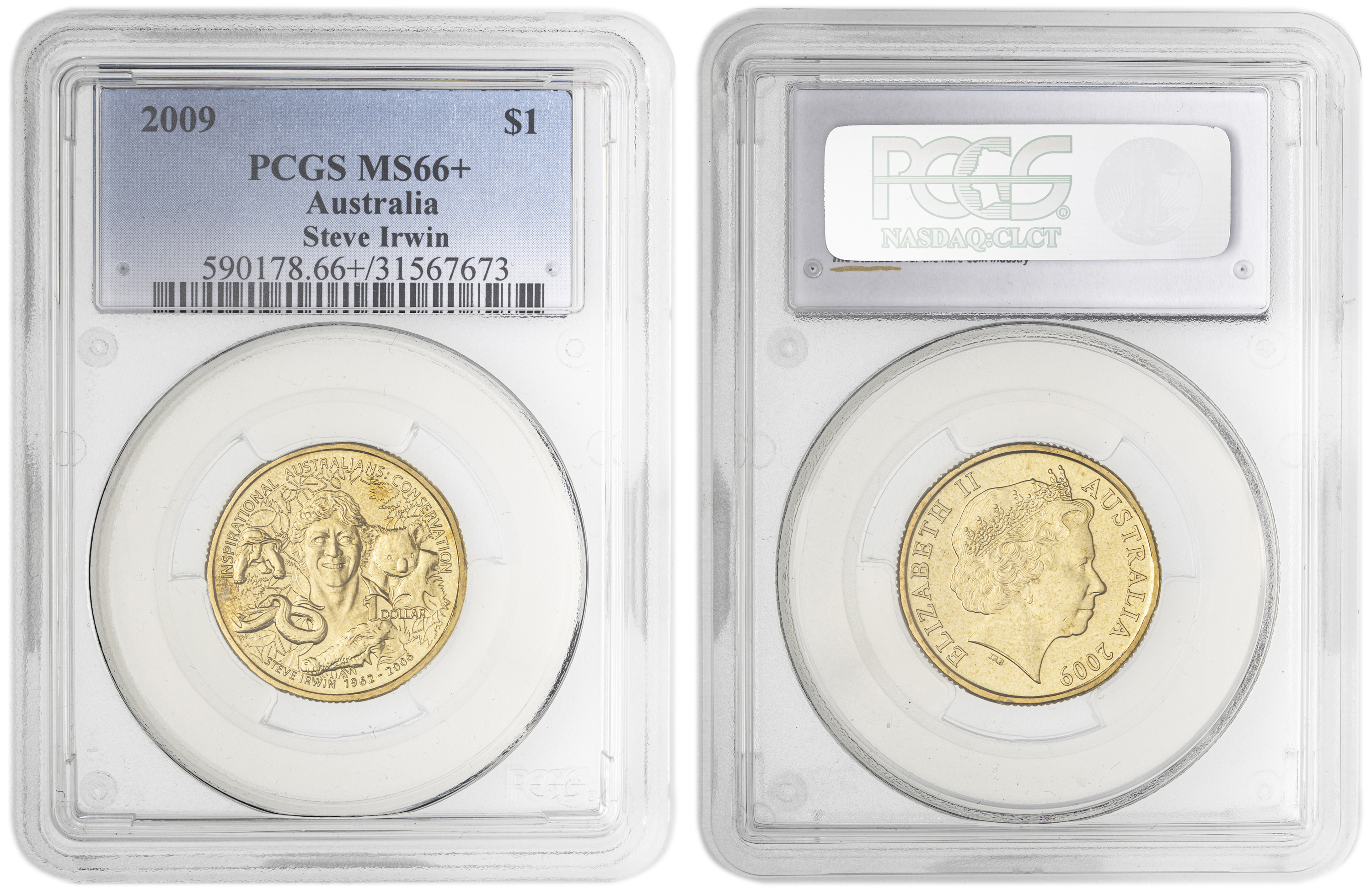 Steve Irwin , One Dollar, 2009, PCGS MS66+