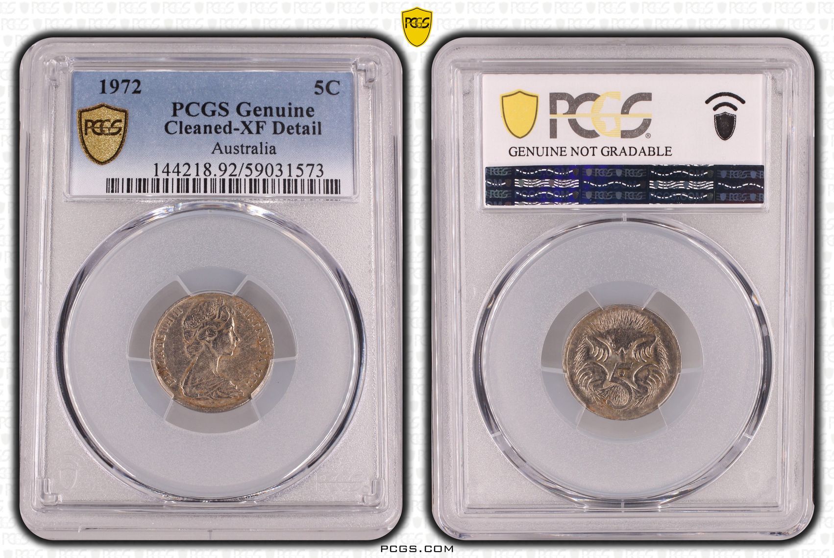 Five Cent, 1972, PCGS Genuine - XF Details (92 - Cleaned)