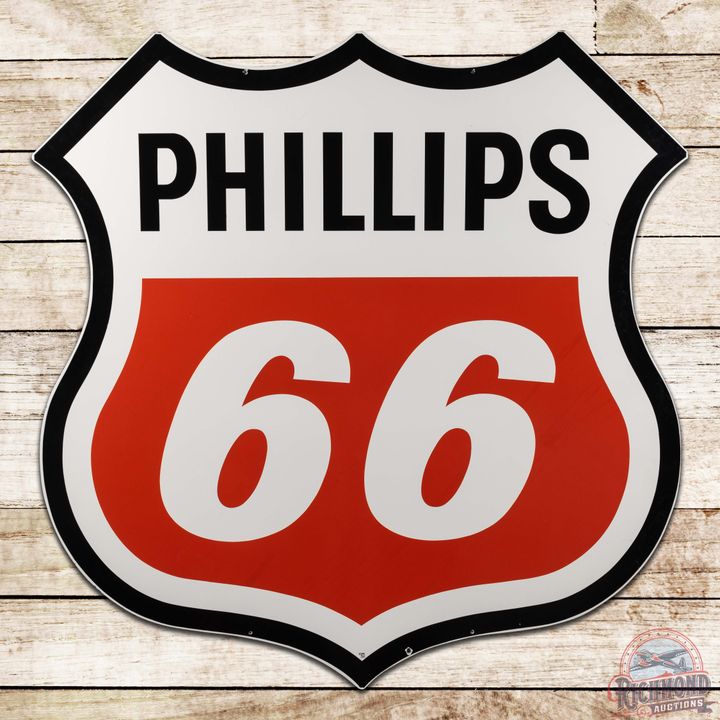 Outstanding 1967 Phillips 66 Gasoline 6' Double Sided Porcelain Sign