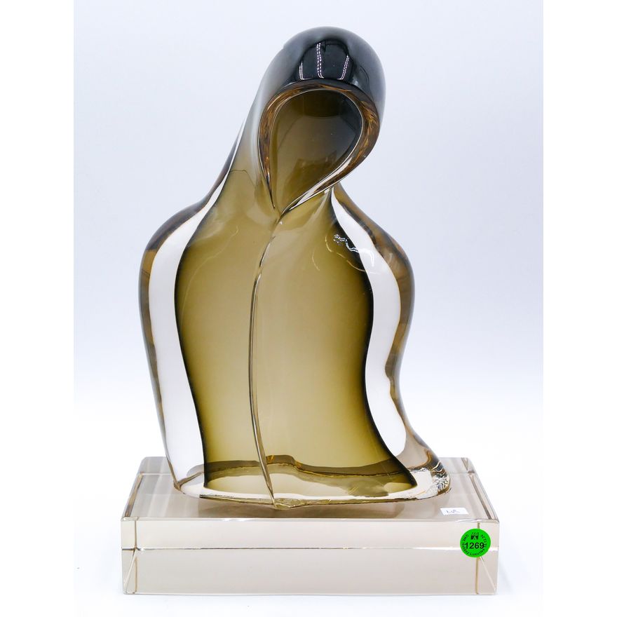 Murano Sommerso Glass ''Hooded Figure'' Sculpture 14''