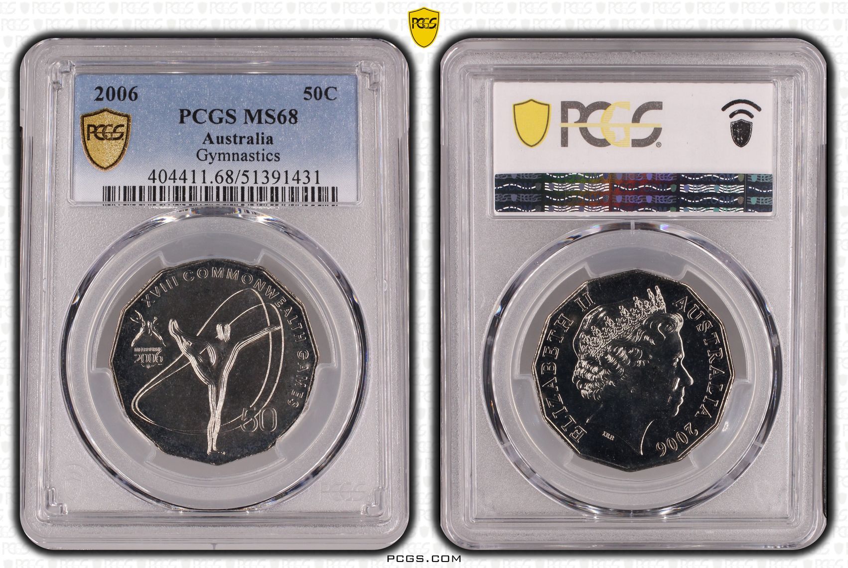 Gymnastics, Fifty Cent, 2006, PCGS MS68