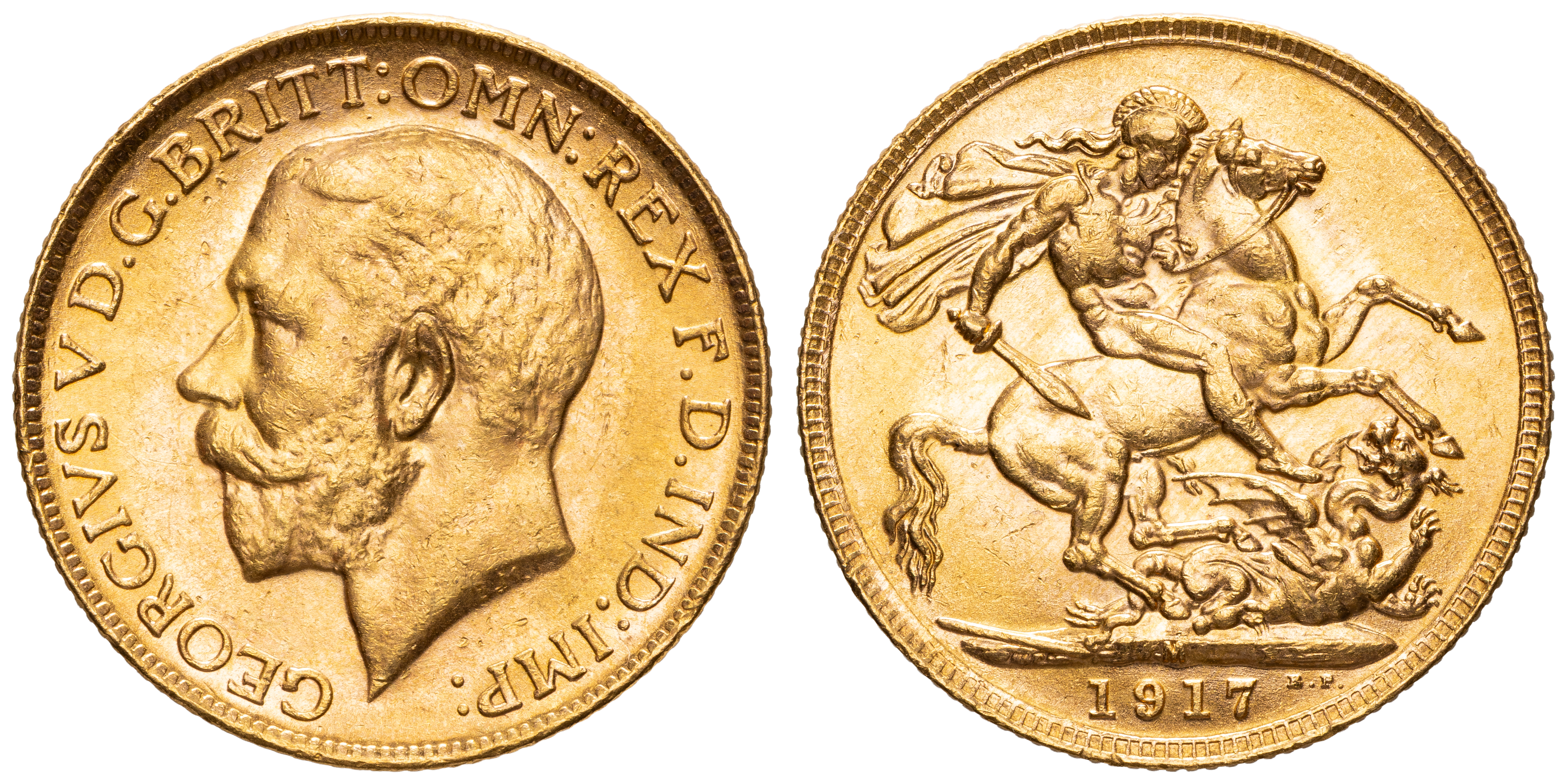 George V, Sovereign, 1917-M, EF