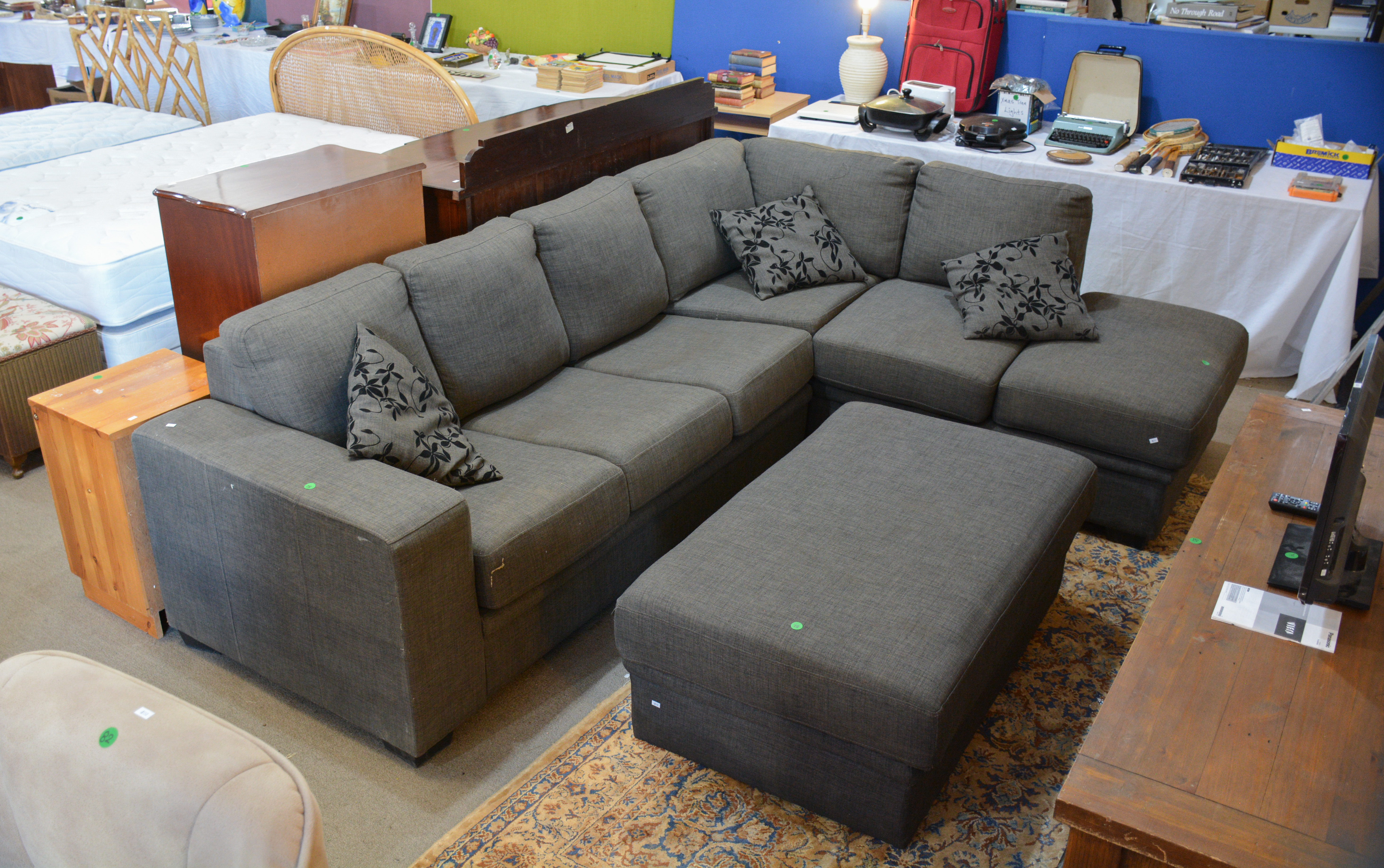 Large Corner Sofa Bed Couch with Storage etc — sold at auction in New Zealand for $300