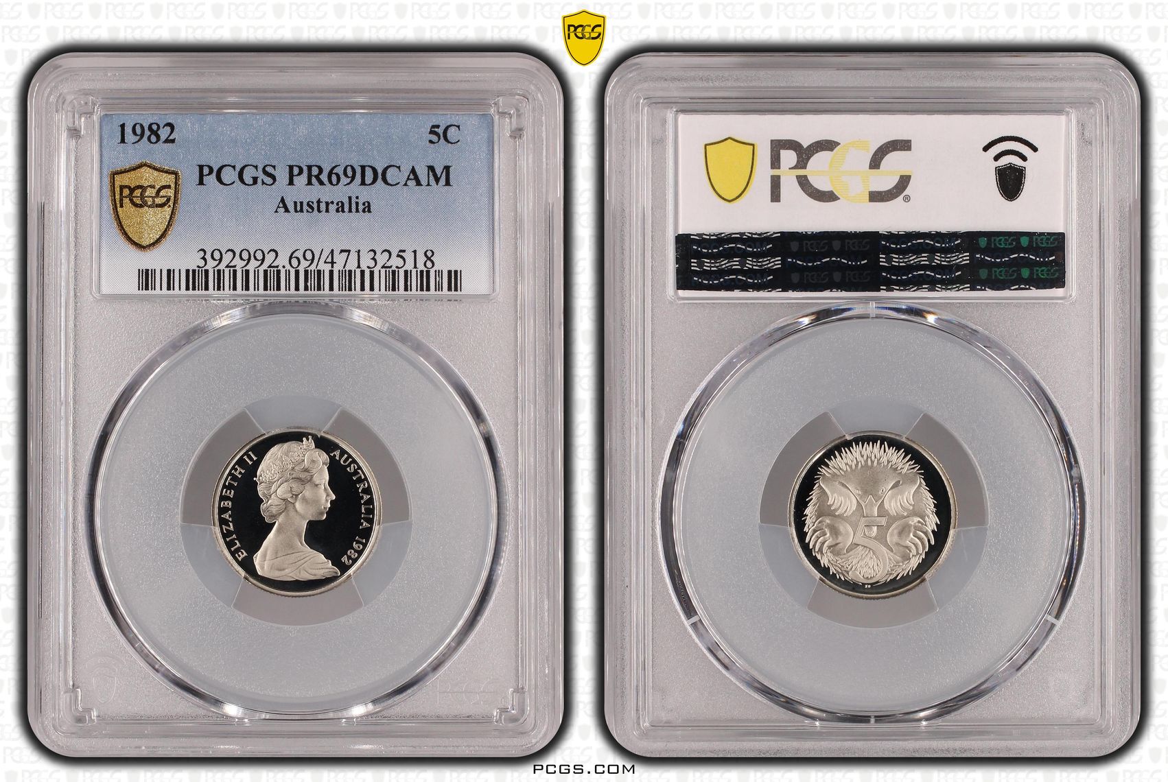 Elizabeth II, Five Cent, 1982, PCGS PR69DCAM