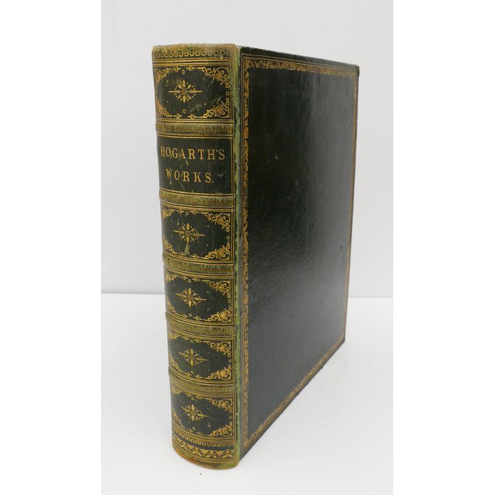Antique Leather Bound William Hogarth's Works Book
