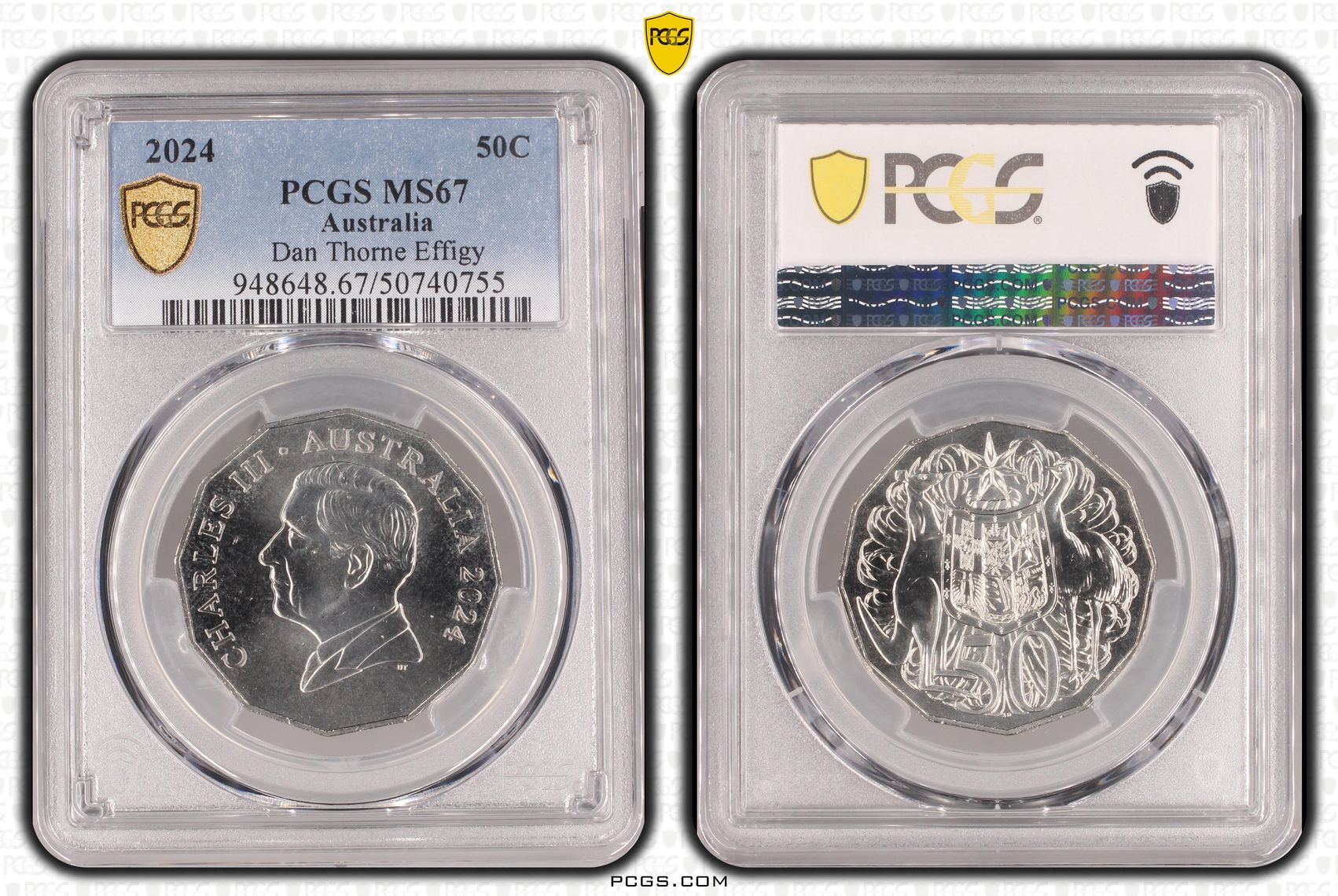 Dan Thorne Effigy , Fifty Cent, 2024, PCGS MS67