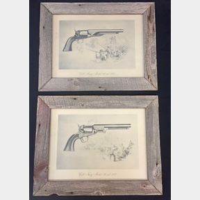Two Colt’s Historical Prints with Barnwood Frames