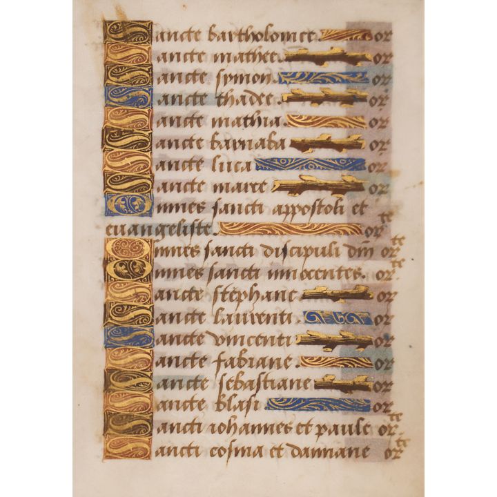 French 16th Cent. Illuminated Book of Hours Leaf