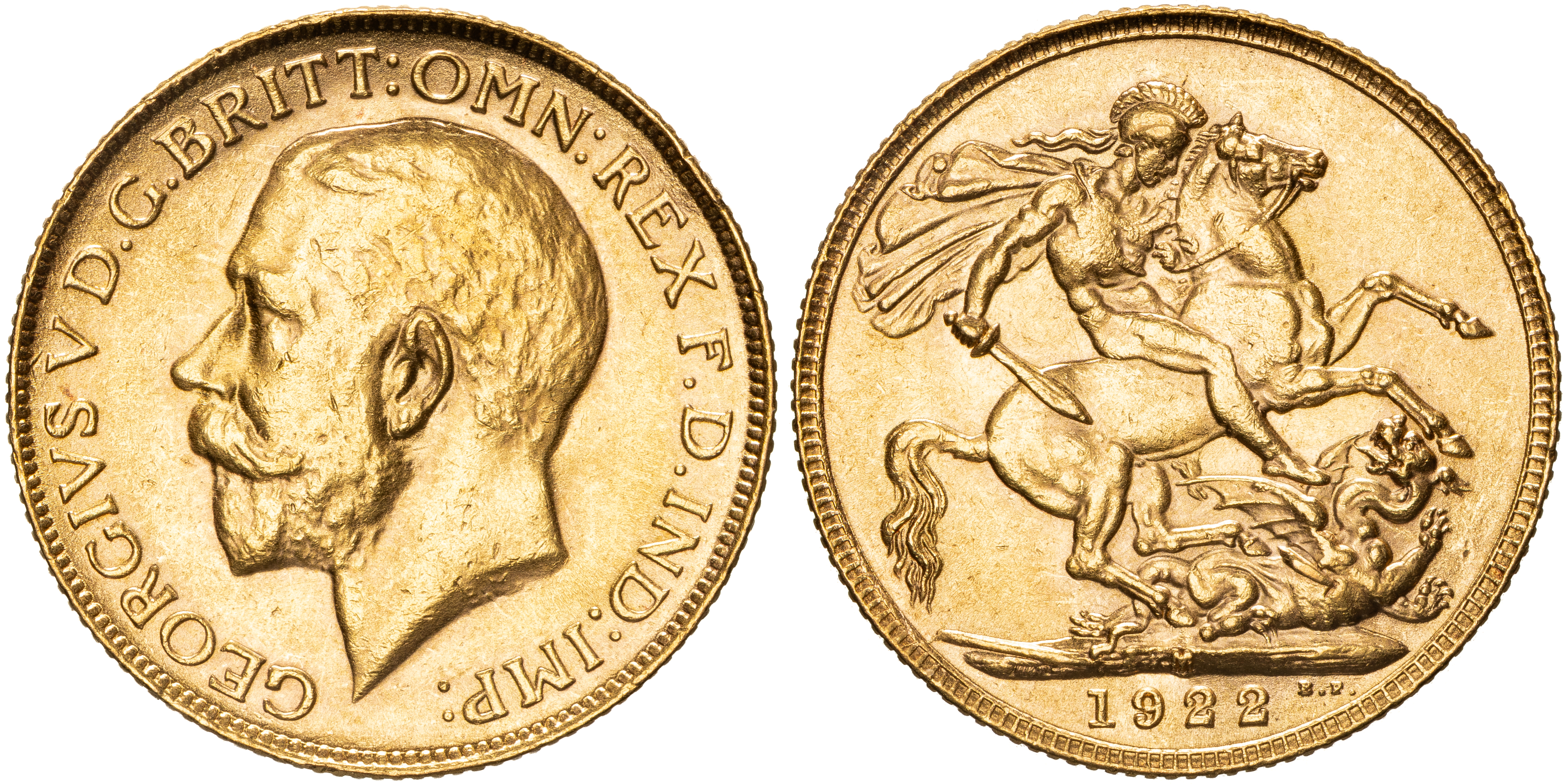 George V, Sovereign, 1922-M, UNC