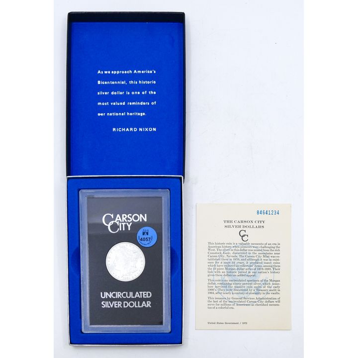 US 1881-CC Carson City Morgan Silver Dollar GSA Cased in Box with Cert.