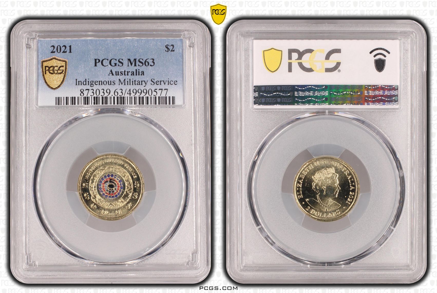 Indigenous Military Service Colourised, Two Dollar, 2021, PCGS MS63