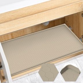 FORWOS UNDER SINK MAT, 34" X 19" SILICONE MATS FOR KITCHEN WATERPROOF, UNDER SINK CABINET ORGANIZERS AND STORAGE, SINK AND CABINET