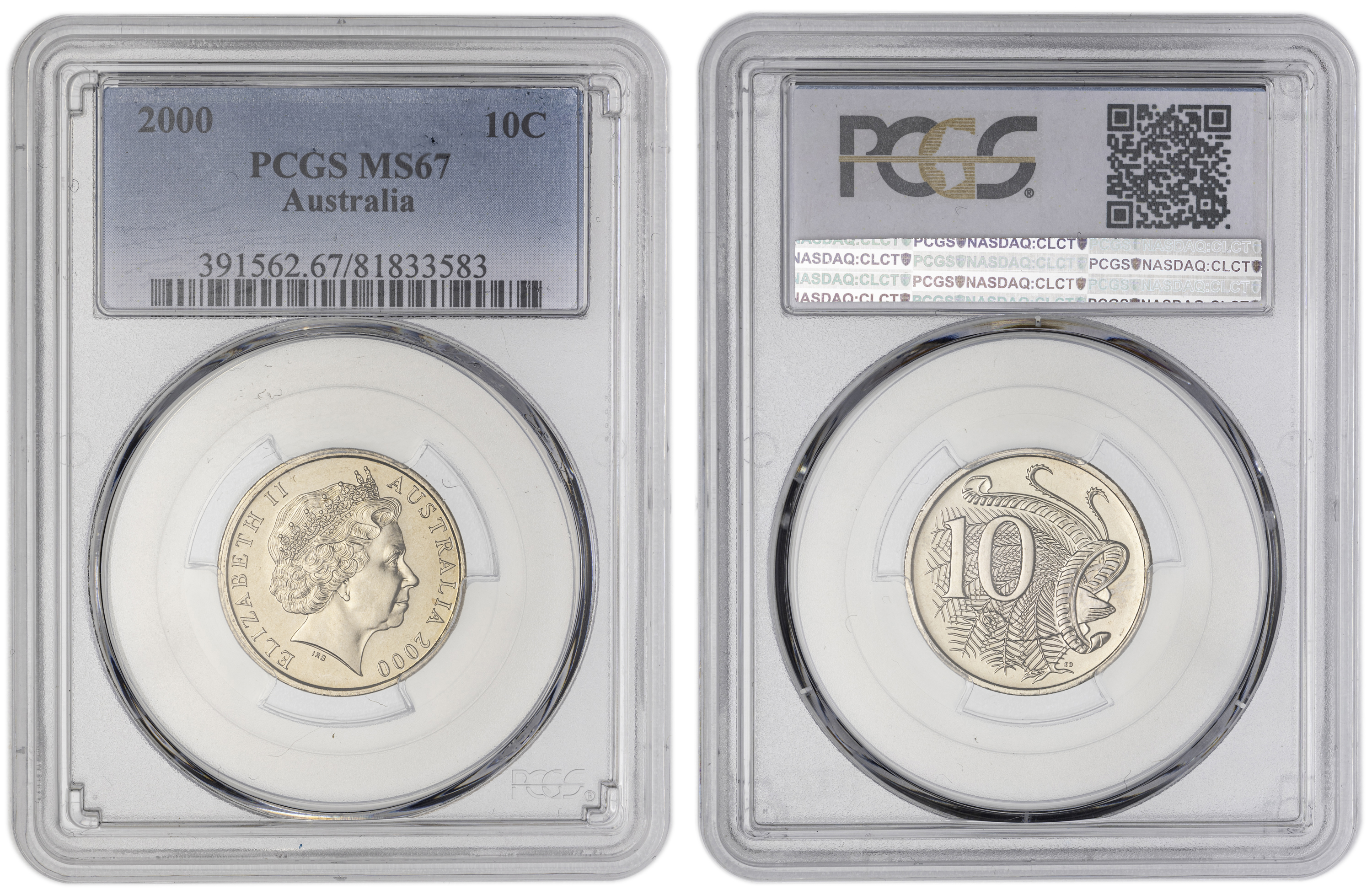 , Ten Cent, 2000, PCGS MS67
