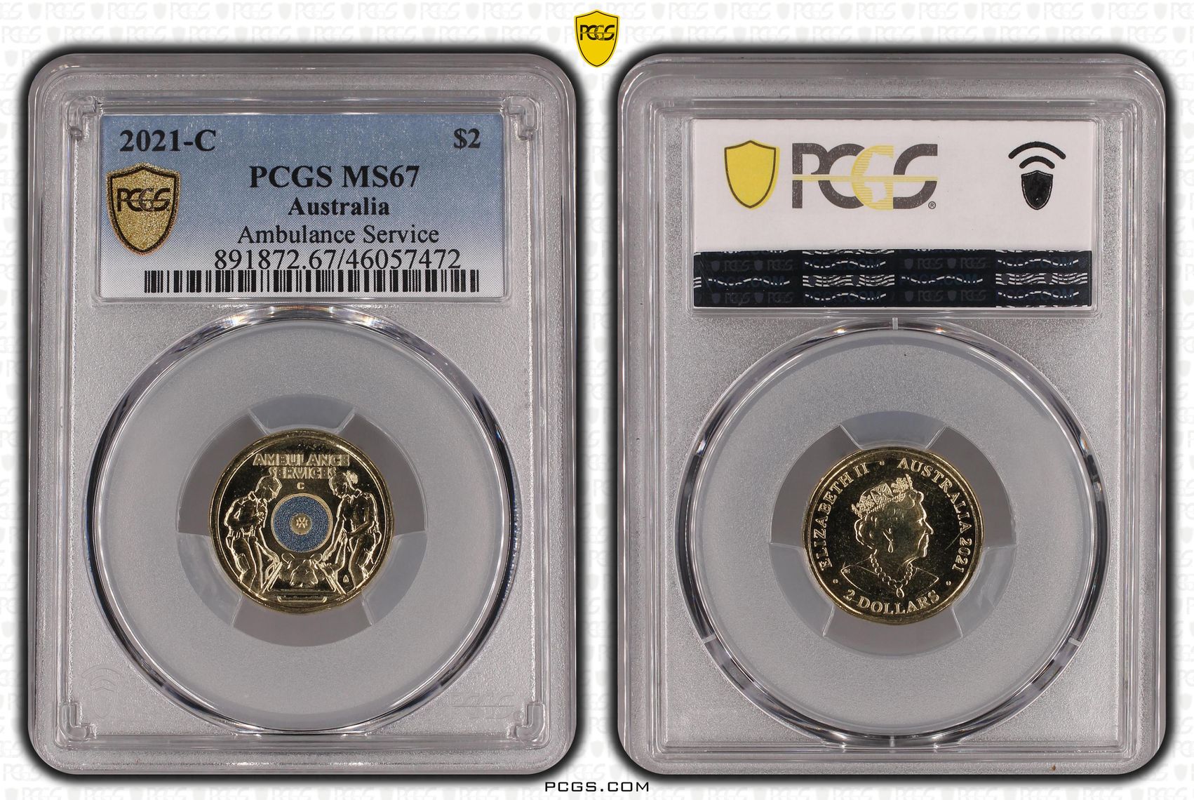 Elizabeth II, Ambulance Service, Two Dollar, 2021-C, PCGS MS67