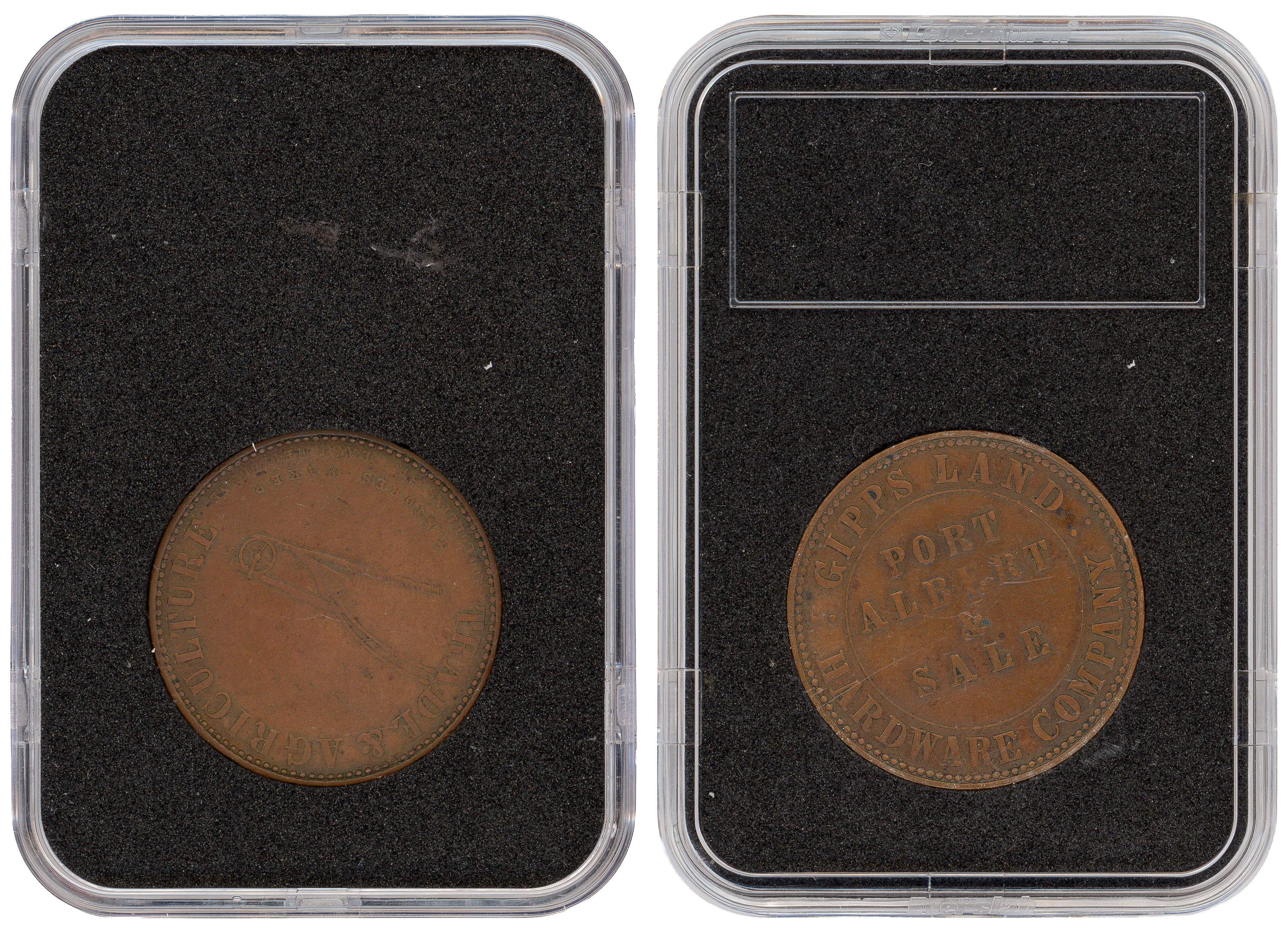 A.83 - Gipps Land Hardware Company, Port Albert & Sale, Victoria, Penny, 1862, VF