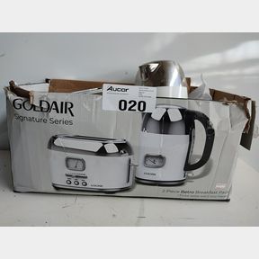 GOLDAIR BREAKFAST PACK KETTLE TOASTER SET RETRO - GRBS-200K AND GRBS-200T