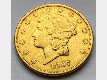 1897 USA LIBERTY HEAD GOLD 20 DOLLAR COIN