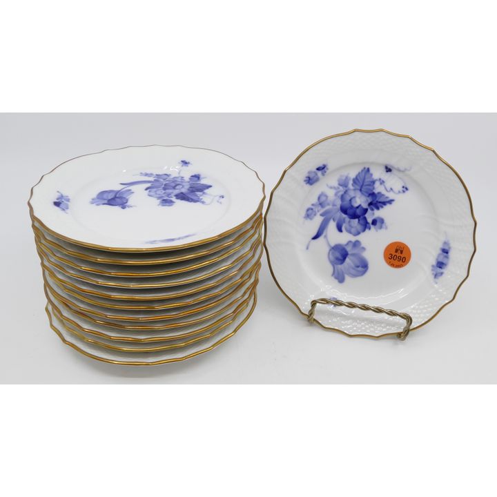 12pc Royal Copenhagen Blue Flowers (Curved) Bread Plate. #1627